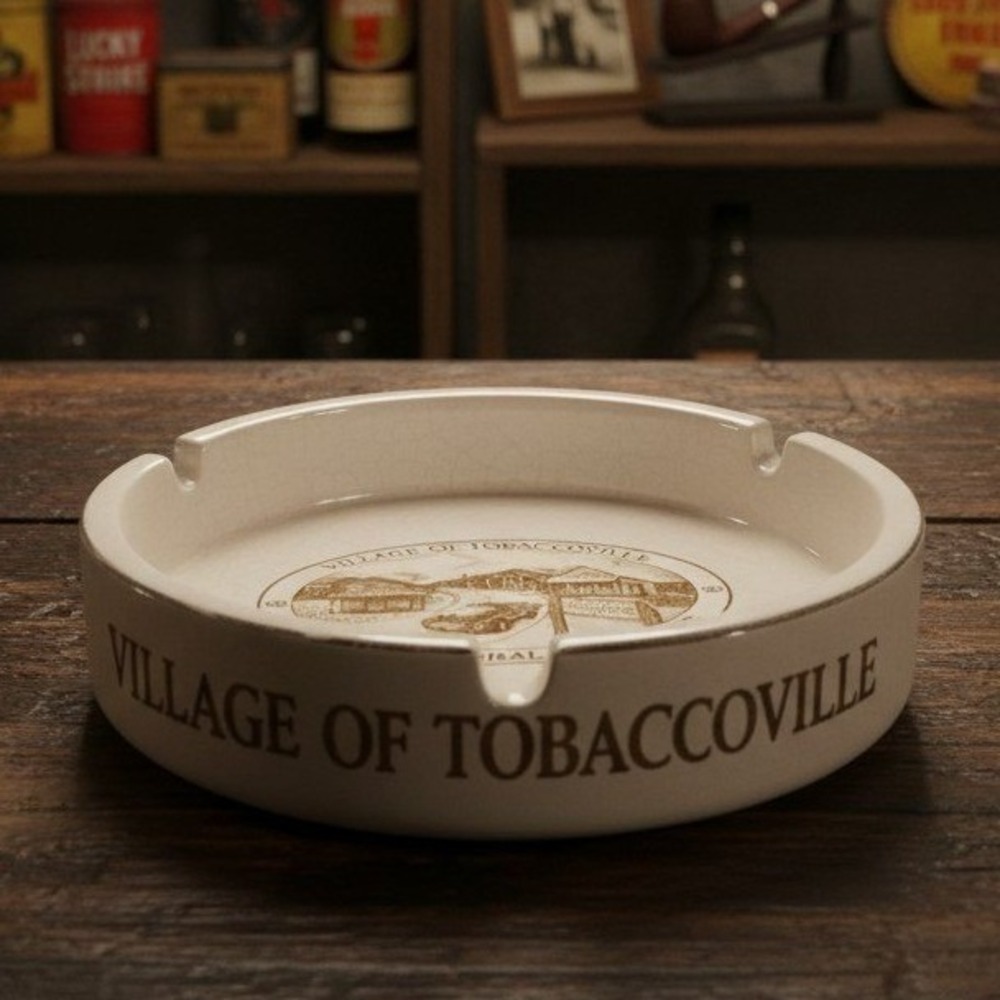 Village of Tobaccoville Ashtray, Doral Cigarettes Prom, Tobacco Smokers Dish